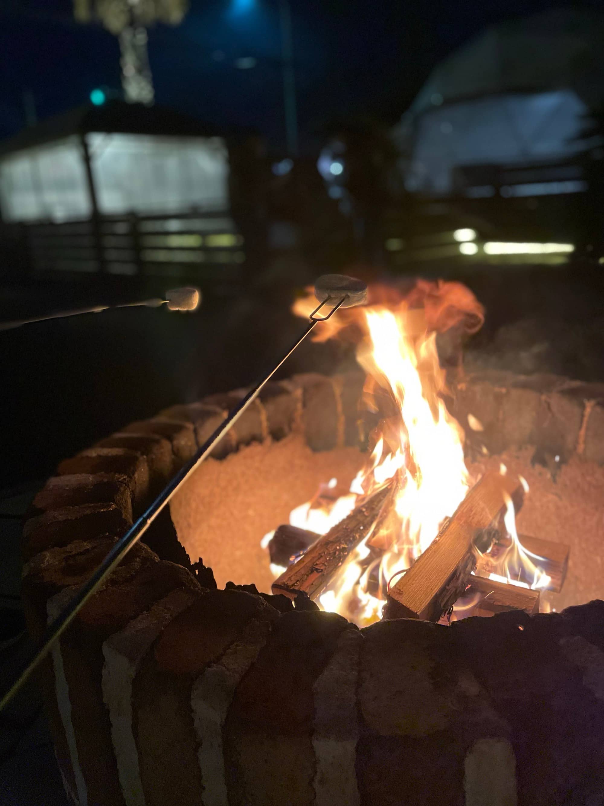 焚き火を囲む夜