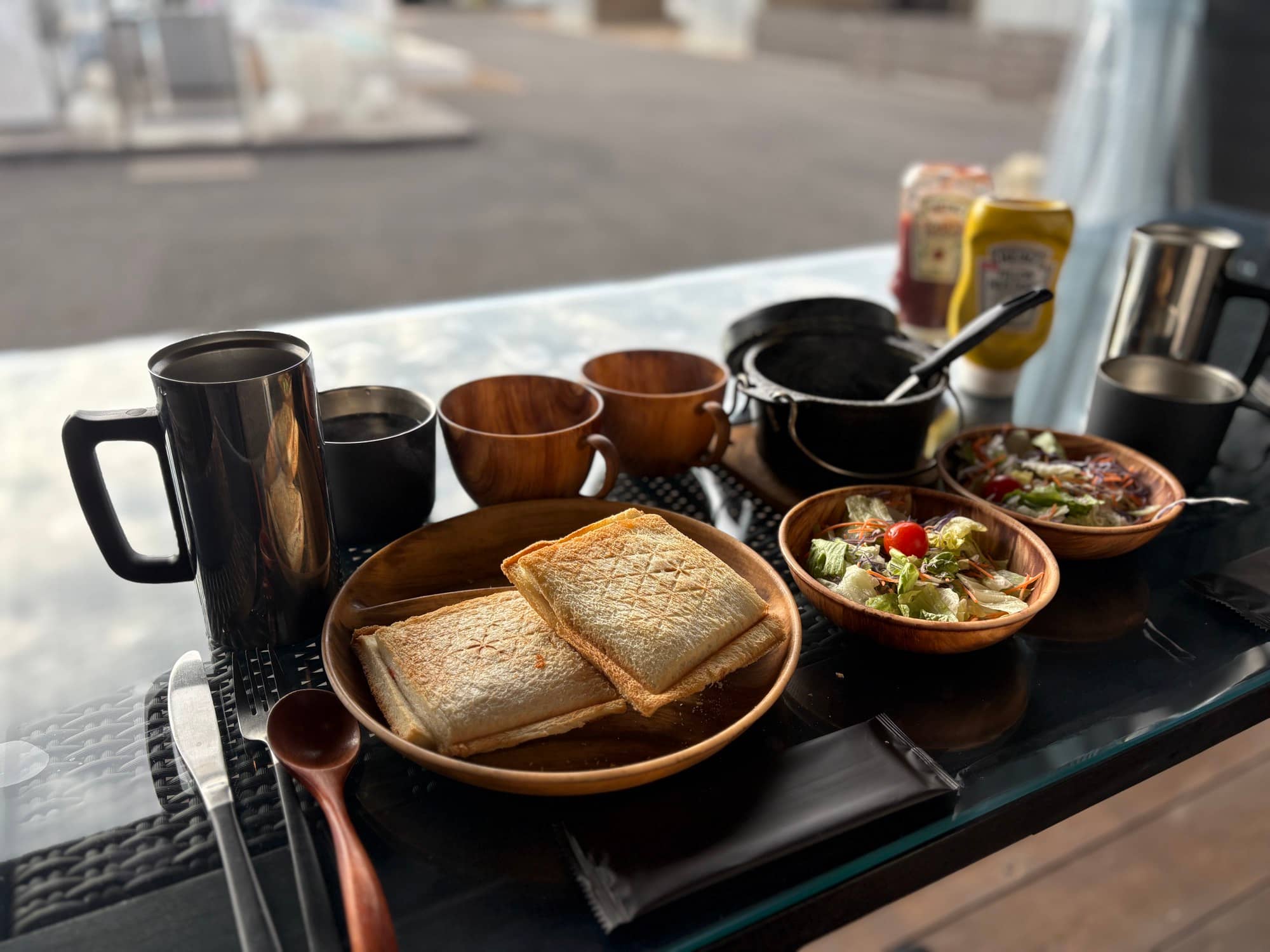 テラスでの朝食