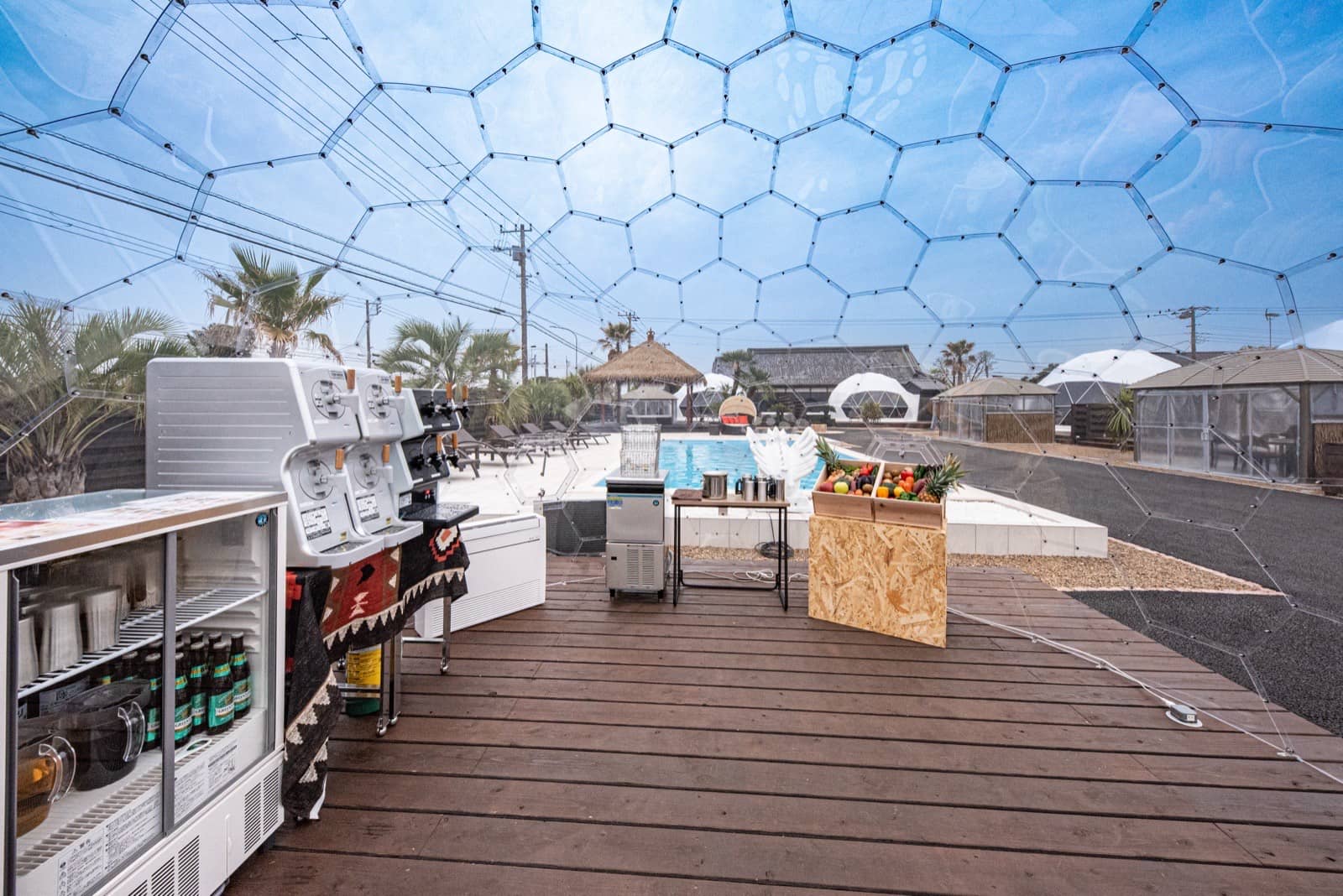 クリアドーム内のフリーバー（日中）